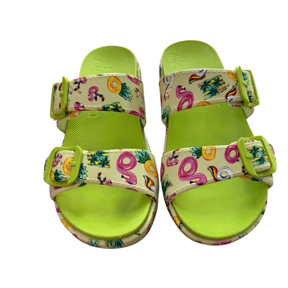 Dansko Women’s Kandi Lime Green/Pink Flamingo Sandals